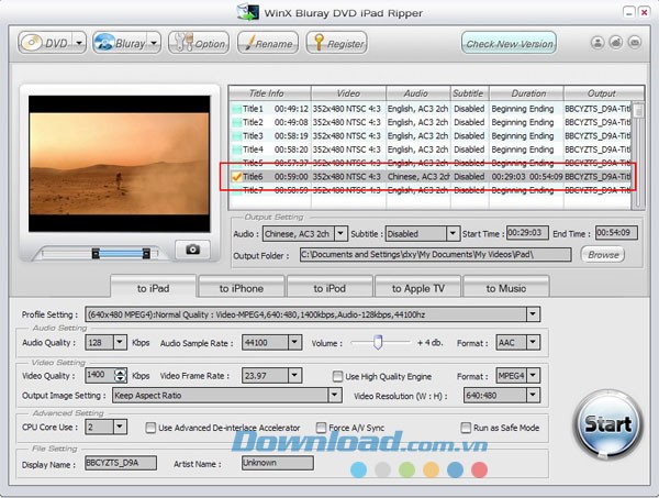 WinX Bluray DVD iPad Ripper