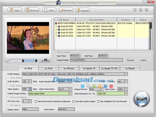 WinX iPad Video Converter