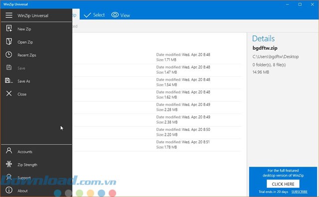 Các lựa chọn thư mục
