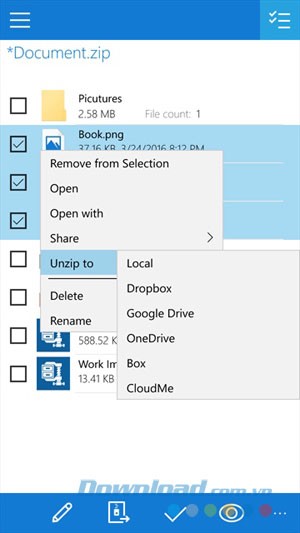 Nén và giải nén với nhiều file