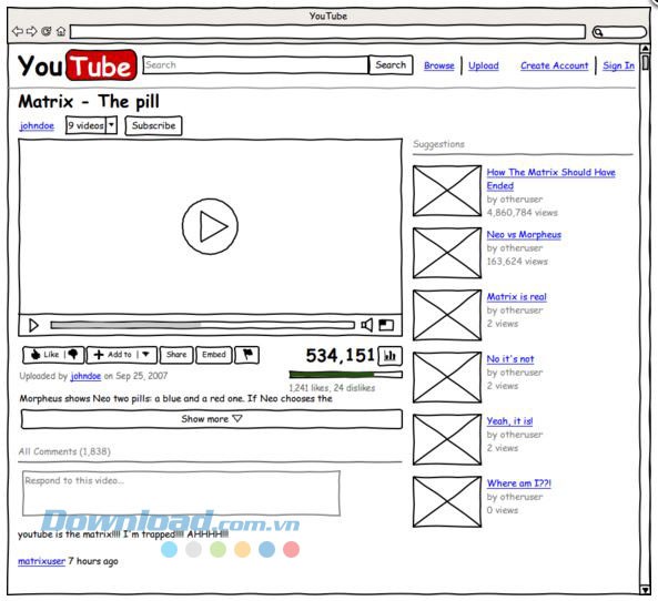 Một bản mockup tạo bằng WireframeSketcher