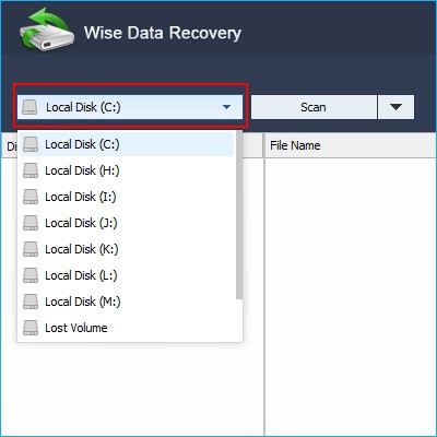 Wise Data Recovery quét mọi ổ đĩa và hỗ trợ dò tìm nhiều định dạng file mới