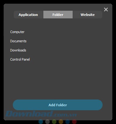 Thêm thư mục trong Wise Hotkey Beta