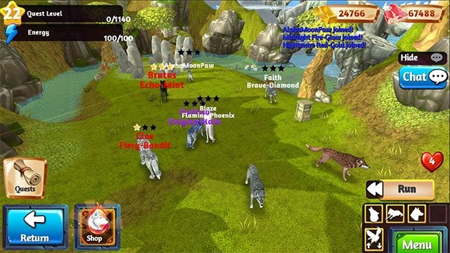 Game mô phỏng cuộc sống của gia đình đàn sói