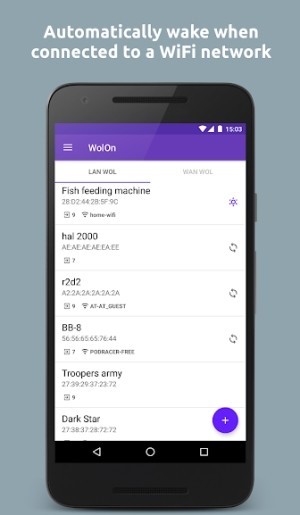 WolOn giúp bật hoặc đánh thức máy tính từ xa bằng điện thoại thông qua mạng WiFi