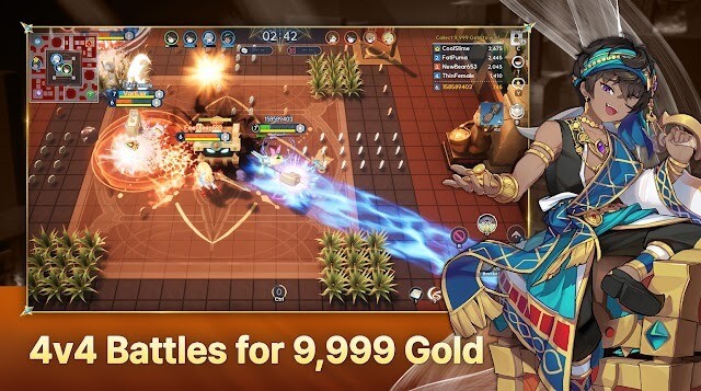 Tham gia vào các trận chiến tổ đội 4v4 để kiếm vàng