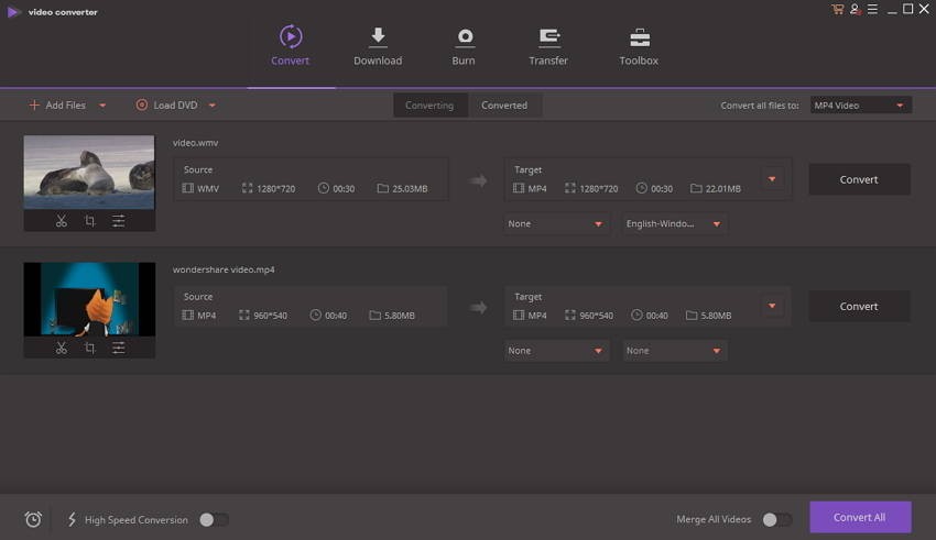 Giao diện mới của Wondershare Video Converter Ultimate