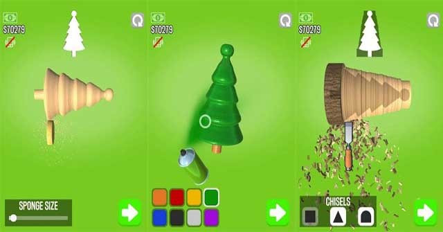Tạo ra những tác phẩm điêu khắc độc đáo trong game Woodturning cho Android