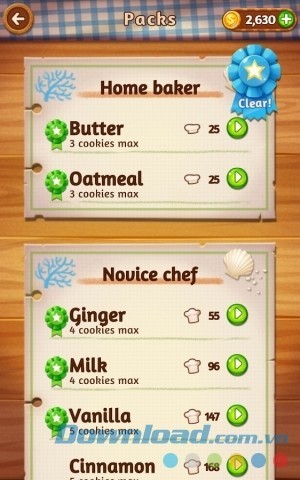 Công thức nướng bánh trên Word Cookies cho Android