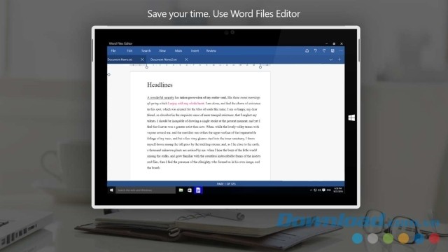 Tiết kiệm thời gian bằng cách sử dụng ứng dụng chỉnh sửa văn bản Word Files Editor cho máy tính và Windows Phone