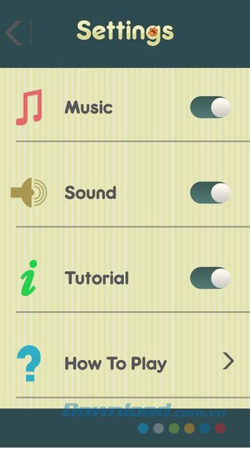 Các lựa chọn cài đặt trong game