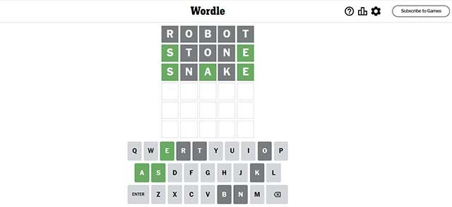 Đoán một từ có 5 chữ cái trong 6 lần thử