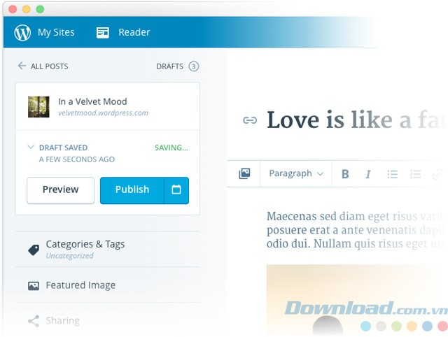 Giao diện mới của WordPress cho Mac