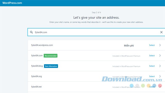 Chọn tên miền cho blog