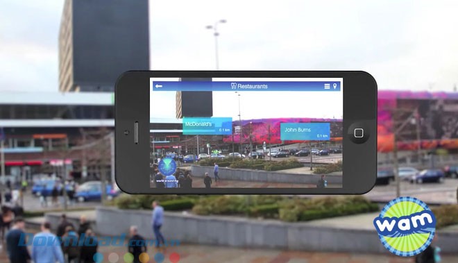Ứng dụng khám phá địa điểm World Around Me cho Android