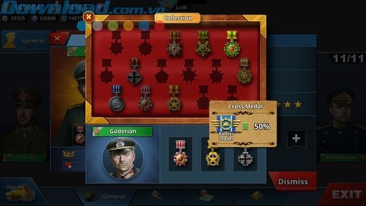 Các huy chương đại diện cho kỹ năng và kinh nghiệm chiến đấu