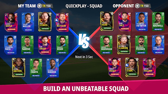 Chọn cầu thủ và xây dựng đội hình của bạn trong game World Cricket Championship 4