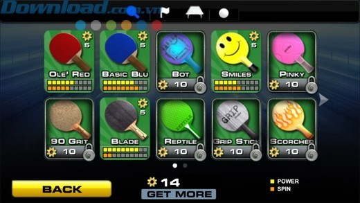 Mở khóa nhiều loại vợt khác nhau