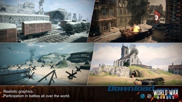 World War Heroes cho Android truyền tải sinh động mọi mặt trận bằng đồ họa Engine Unity cao cấp