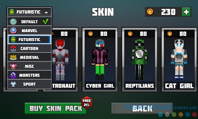 Chọn gói skin