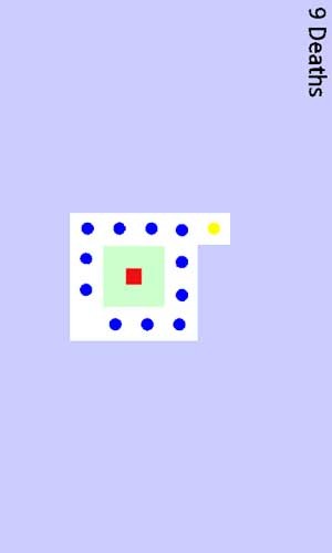 Worlds Hardest Game có nền đồ họa 2D tối giản