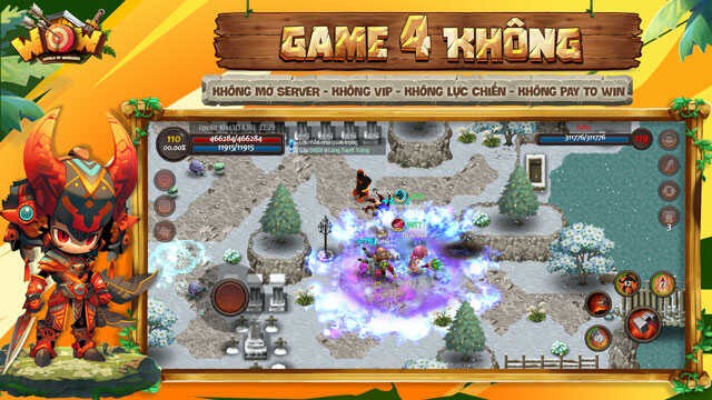 Game 4 không: Không mở Sever, Không VIP, Không Lực Chiến, Không Pay to win
