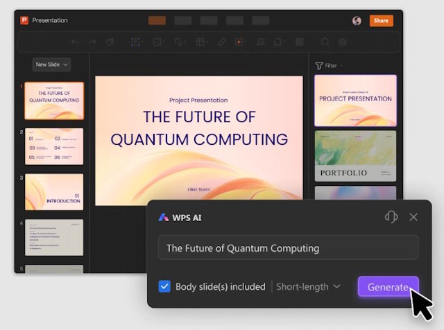 Tạo và chỉnh sửa slide dễ dàng