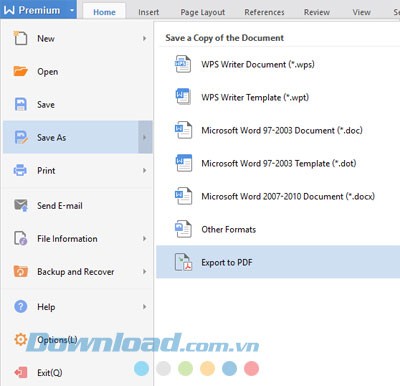 Xuất file sang PDF