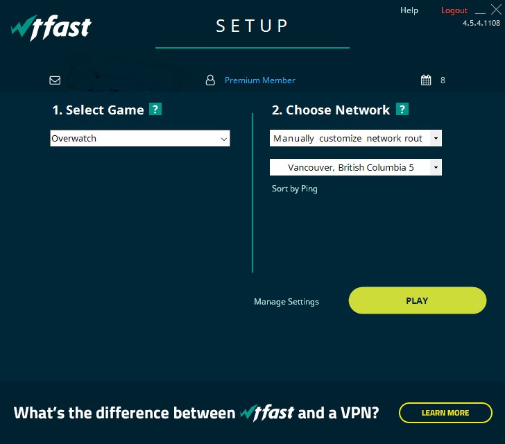 Chọn game muốn dùng trong WTFast