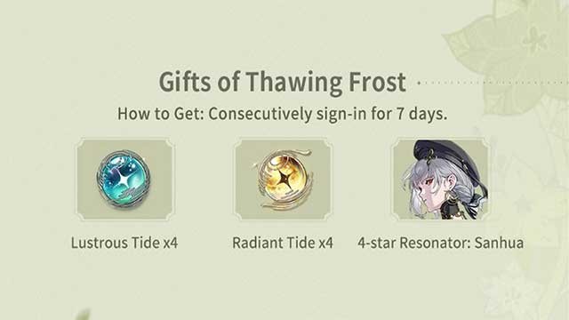 Đăng nhập game liên tục 7 ngày để nhận được Sanhua