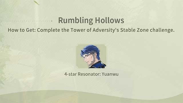 Hoàn thành thử thách Rumbling Hollows để nhận được Yuanwu