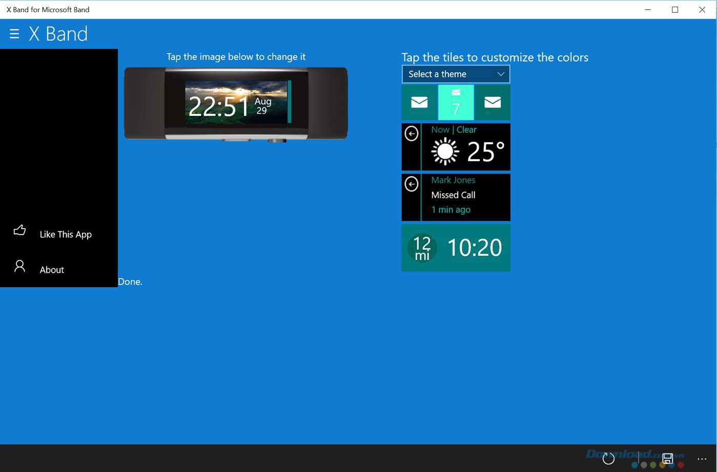 Ứng dụng tùy biến Microsoft Band