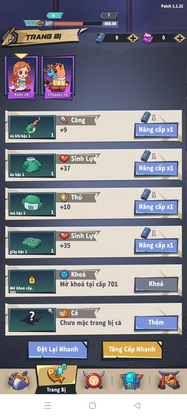 Trang bị đa dạng, phong phú