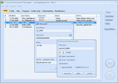 X-Lizard Password Manager