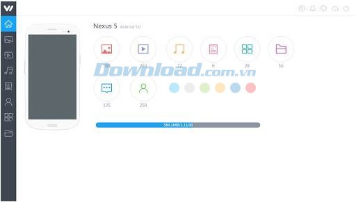 Giao diện Xender phiên bản web