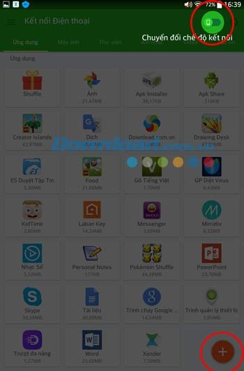 Kich hoạt ứng dụng Xender