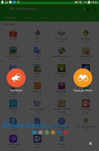 Thiết lập nhóm chia sẻ với Xender