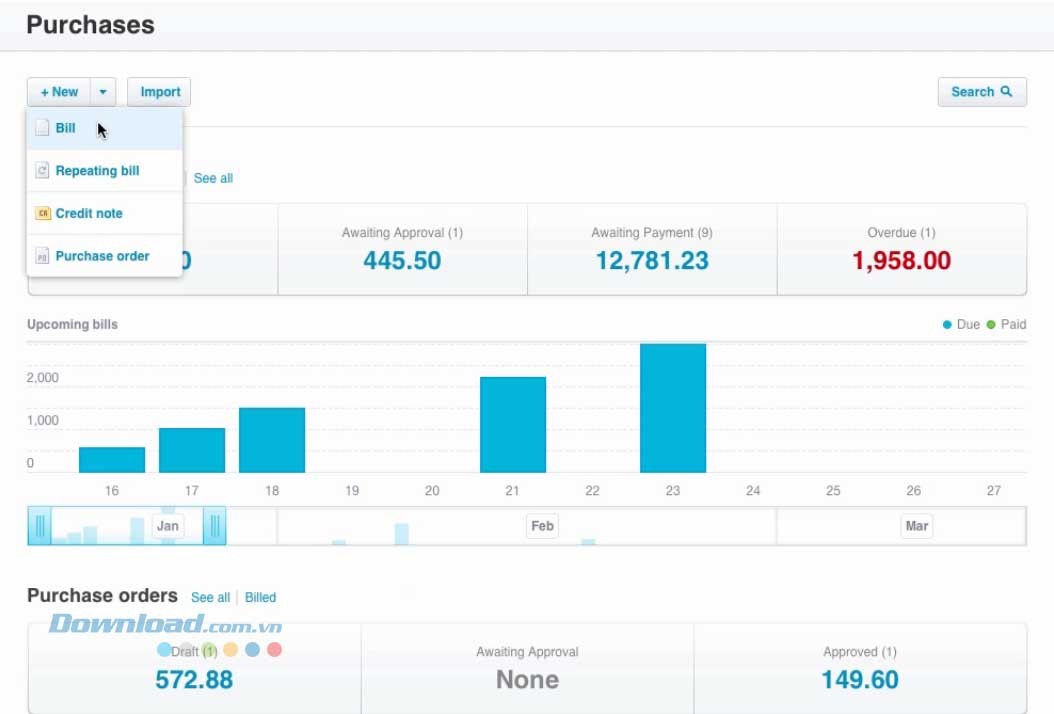 Quản lý đơn hàng và tạo đơn hàng mới trong Xero