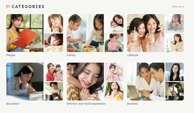 Trang web này có nhiều danh mục để bạn tìm ảnh dễ dàng hơn