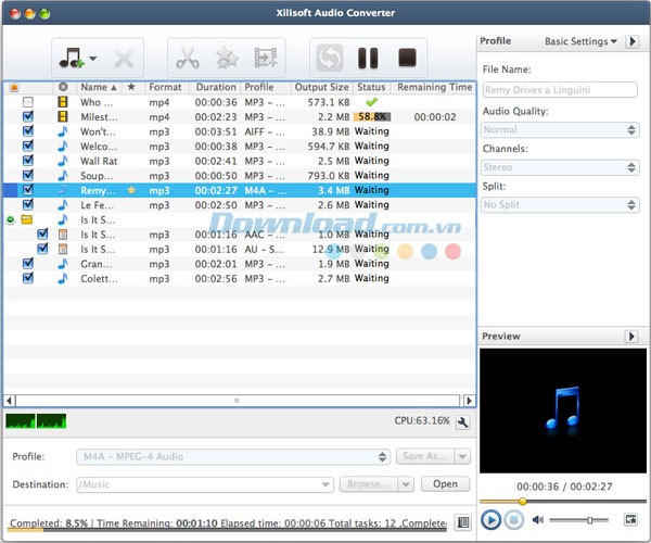 Xilisoft Audio Converter cho Mac