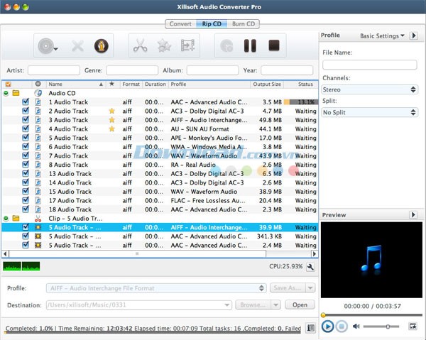 Xilisoft Audio Converter Pro cho Mac