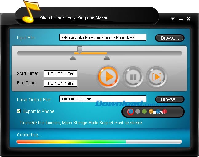Xilisoft BlackBerry Ringtone Maker