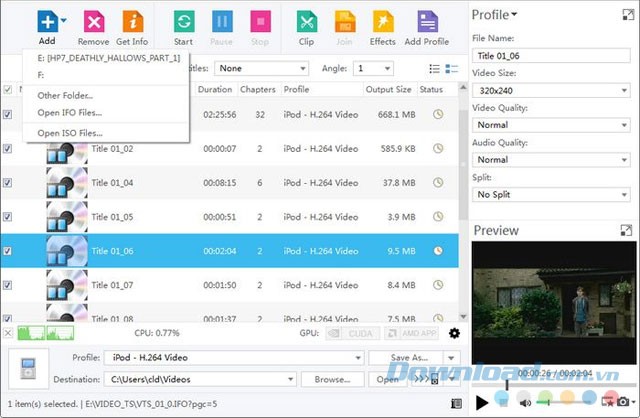 Giao diện Xilisoft DVD to Video Ultimate