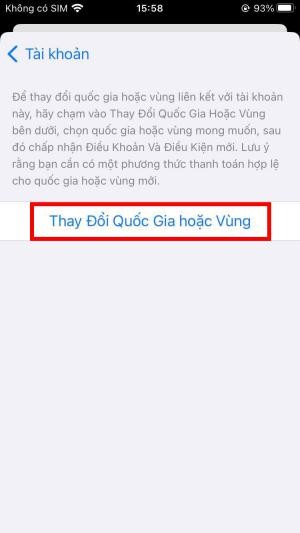 Chọn đổi quốc gia hoặc vùng