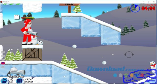 Điều khiển ông già Noel chiến đấu quyết liệt trong game bắn súng miễn phí cho máy tính Xmassacre