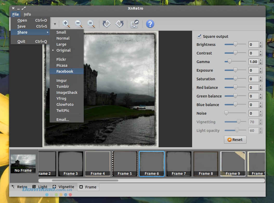Các lựa chọn chia sẻ hình ảnh