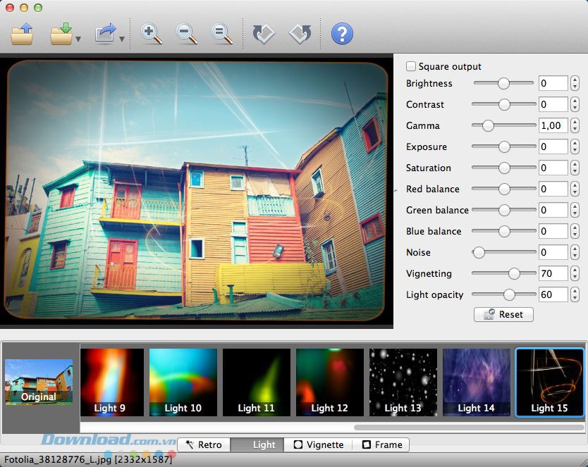 Thêm hiệu ứng ánh sáng cho ảnh