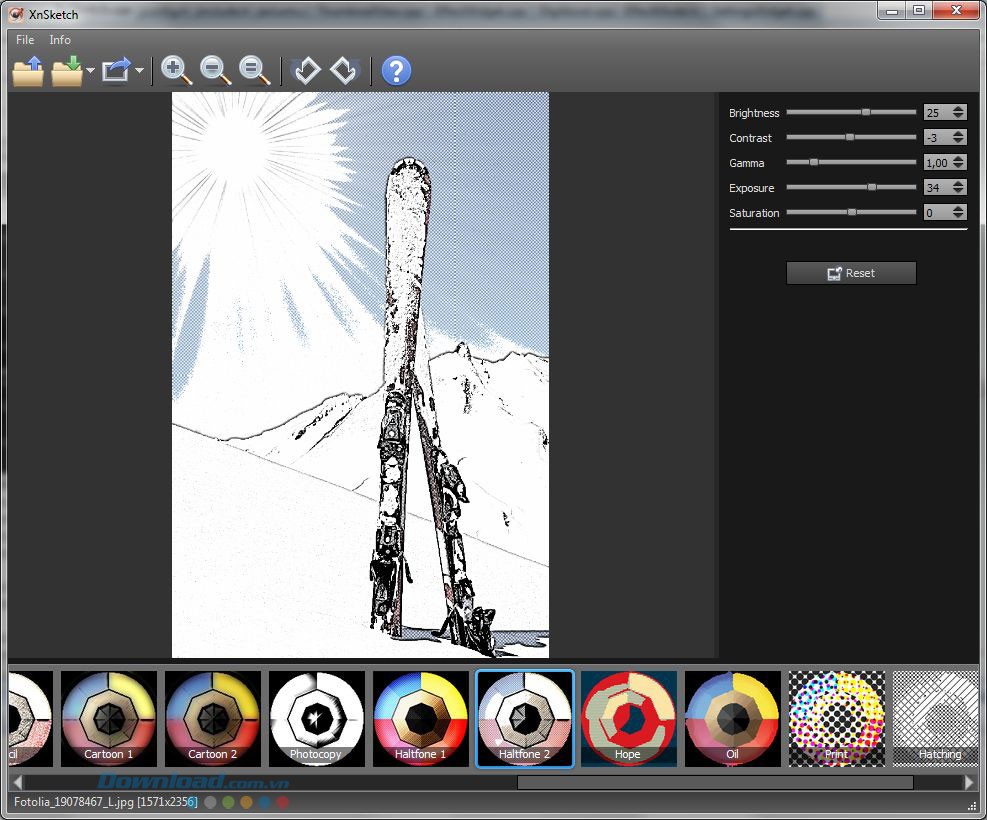 Giao diện phần mềm XnSketch