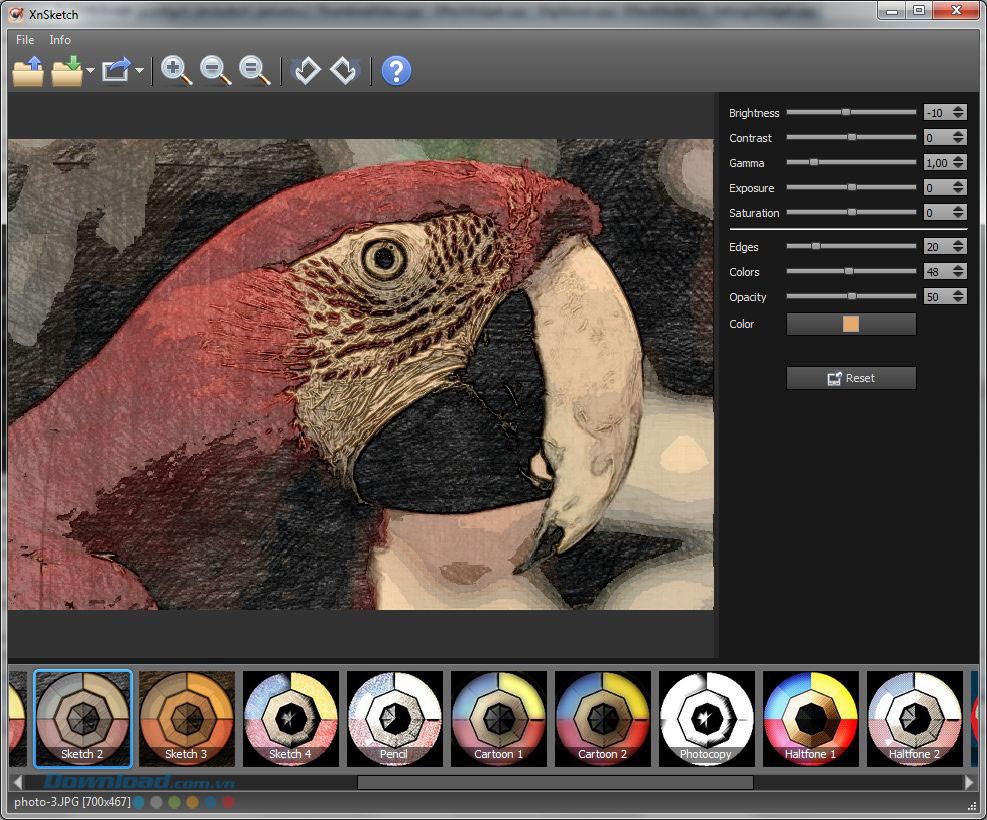Thanh trượt tùy chỉnh các thông số