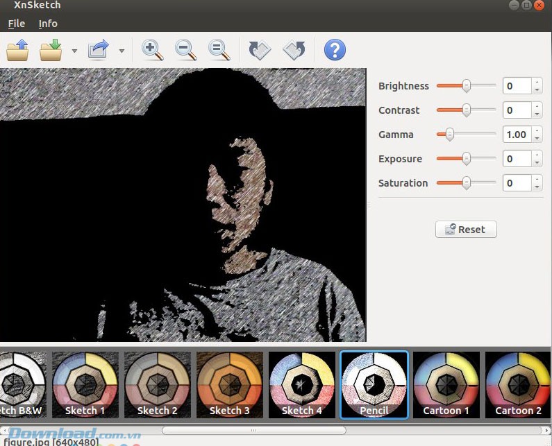 Giao diện XnSketch trên Linux